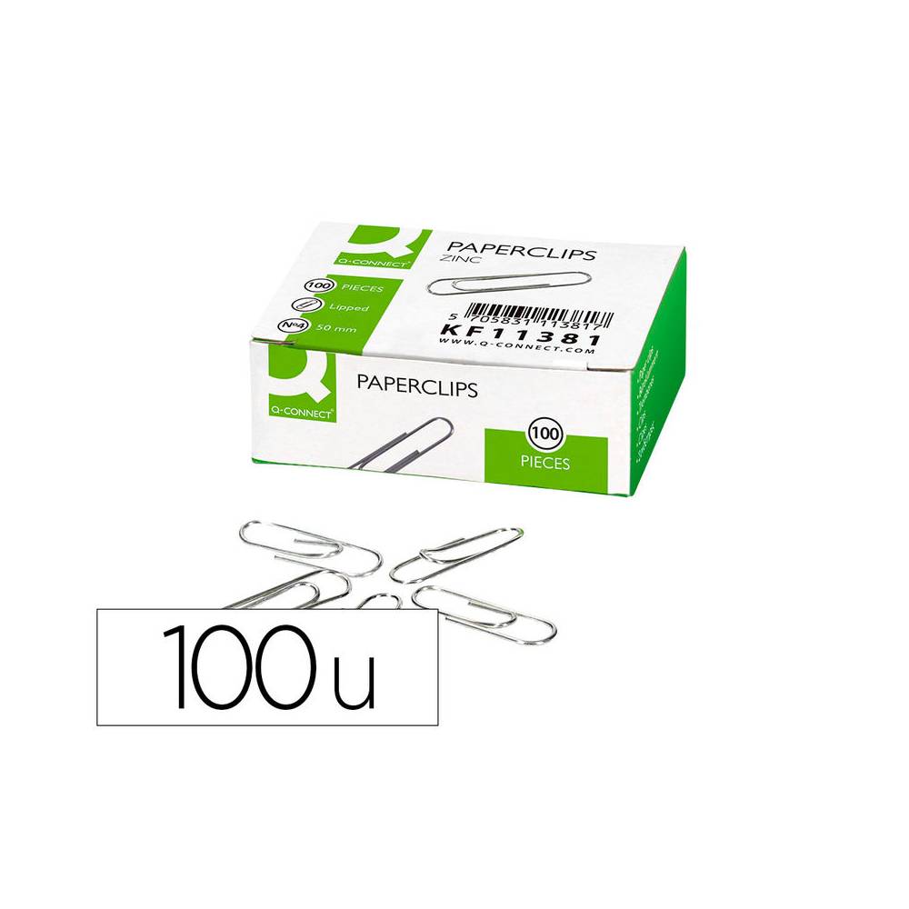 Clips zinc q-connect n 4 labiados 50 mm caja de 100 unidades