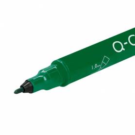 Rotulador q-connect marcador permanente doble punta color verde 0,4 mm y 1 mm