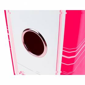 Archivador de palanca liderpap el a4 filing system forrado sin rado lomo 80mm rosa con caja y compresor metalico
