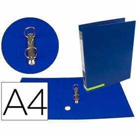 Carpeta de 2 anillas 25 mm mixtas liderpapel a4 forrado color system con ollao y tarjetero azul - AY24