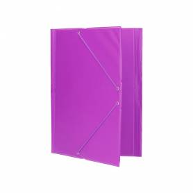 Carpeta liderpapel gomas plastico folio solapas color lila