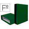 Caja archivador liderpapel de palanca carton folio documenta lomo 75mm color verde - CZ17