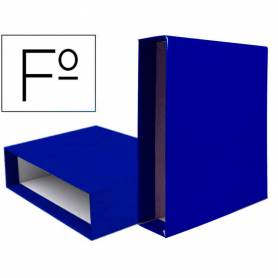 Caja archivador liderpapel de palanca carton folio documenta lomo 75mm color azul - CZ16