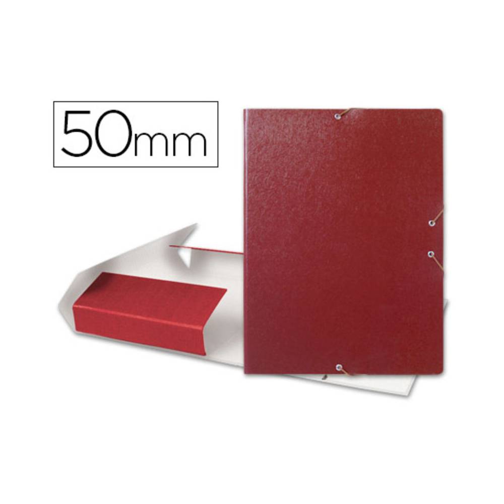 Carpeta proyectos liderpapel folio lomo 50mm carton gofrado roja
