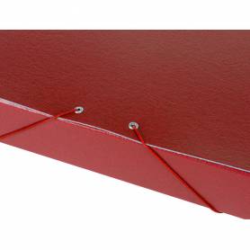 Carpeta proyectos liderpapel folio lomo 50mm carton gofrado roja