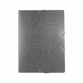 Carpeta proyectos liderpapel folio lomo 30mm carton gofrado gris