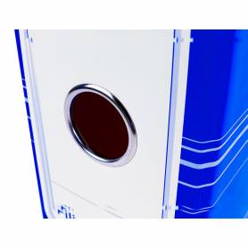 Archivador de palanca liderpapel a4 filing system forrado sin rado lomo 80mm azul con caja y compresor metalico