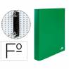Carpeta de 2 anillas 25mm mixtas liderpapel folio carton forrado paper coat compresor plastico verde - CA18
