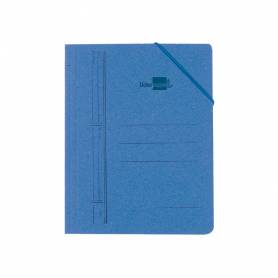 Carpeta liderpapel gomas cuarto 3 solapas carton pintado azul