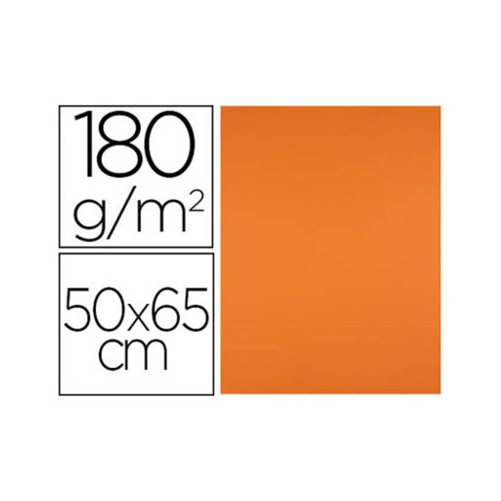Cartulina liderpapel 50x65 cm 180g/m2 naranja paquete de 25