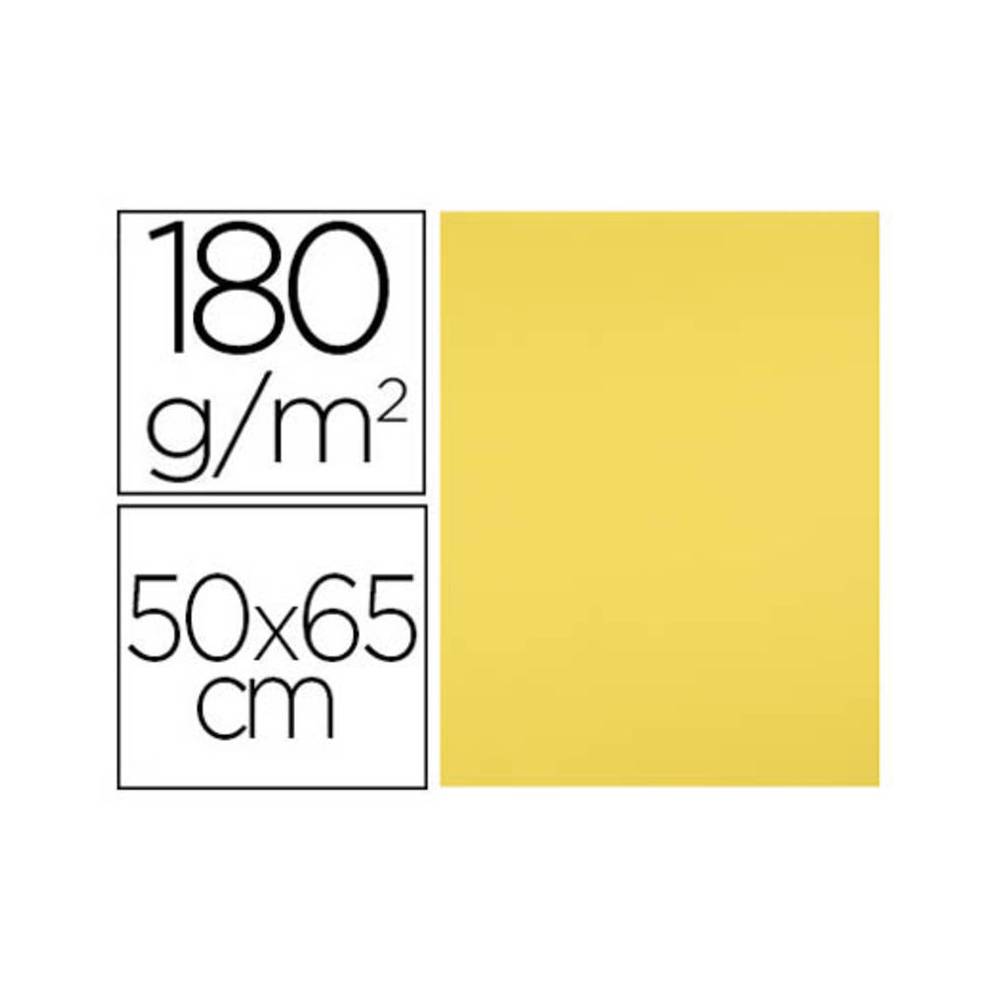 Cartulina liderpapel 50x65 cm 180g/m2 amarillo limon paquete de 25