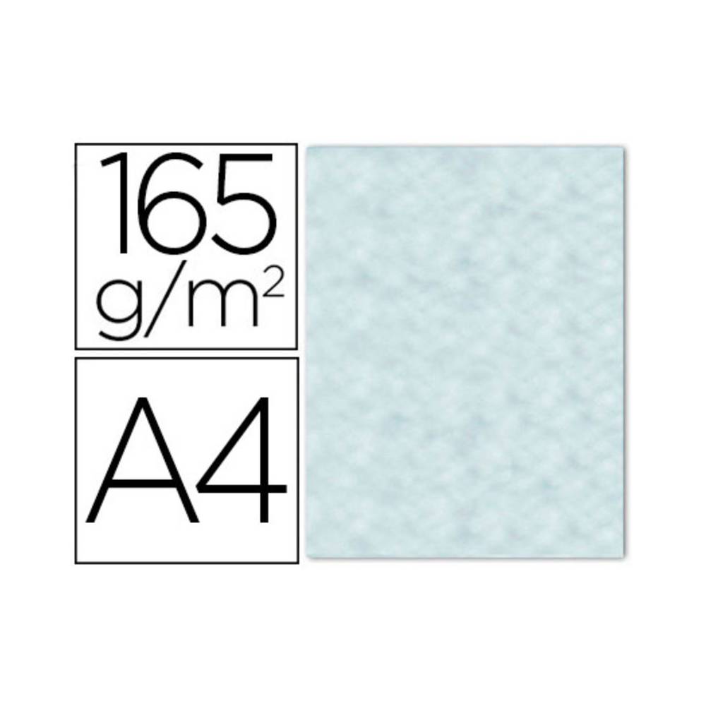 Papel color liderpapel pergamino con bordes a4 165g/m2 azul pack de 25 hojas