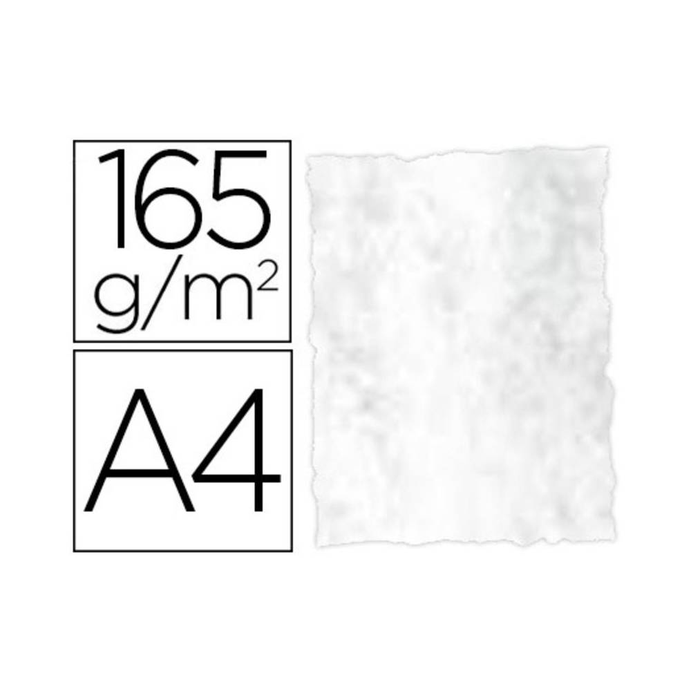 Papel color liderpapel pergamino con bordes a4 165g/m2 gris pack de 25 hojas