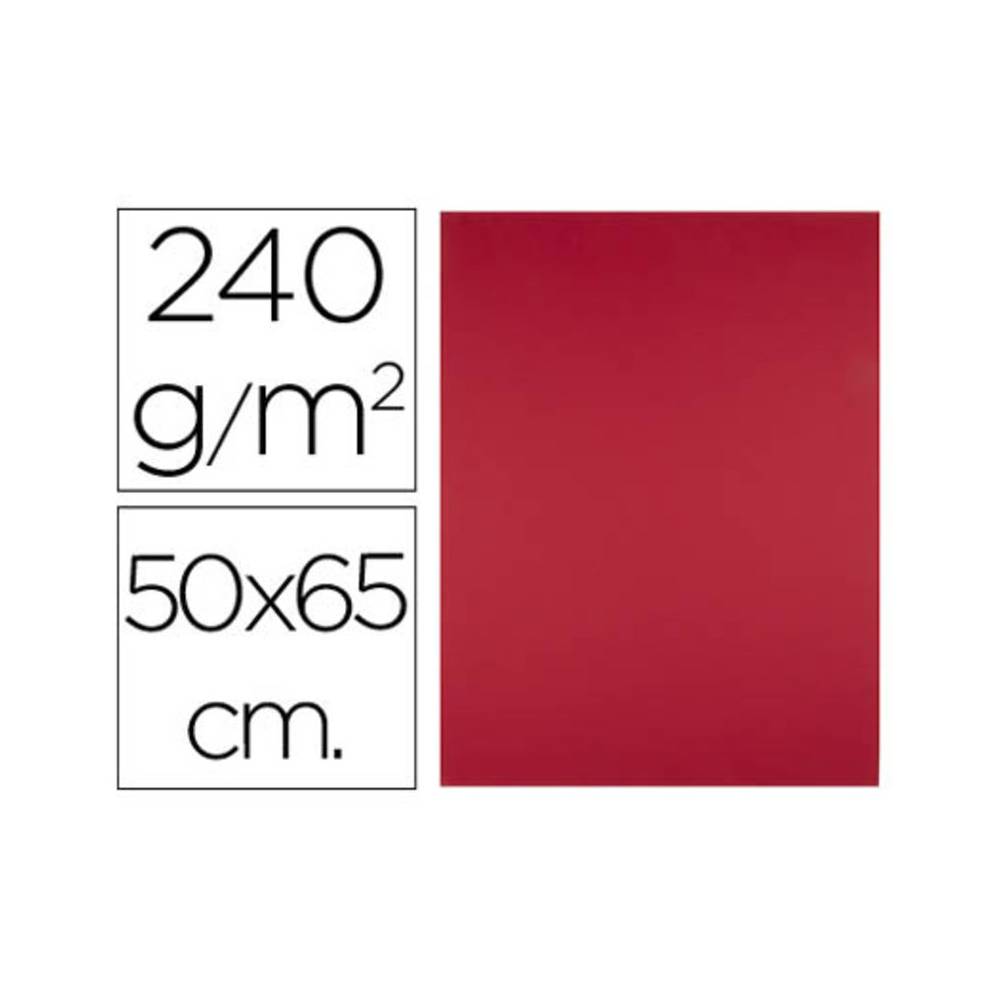 Cartulina liderpapel 50x65 cm 240g/m2 rojo navidad paquete de 25 unidades