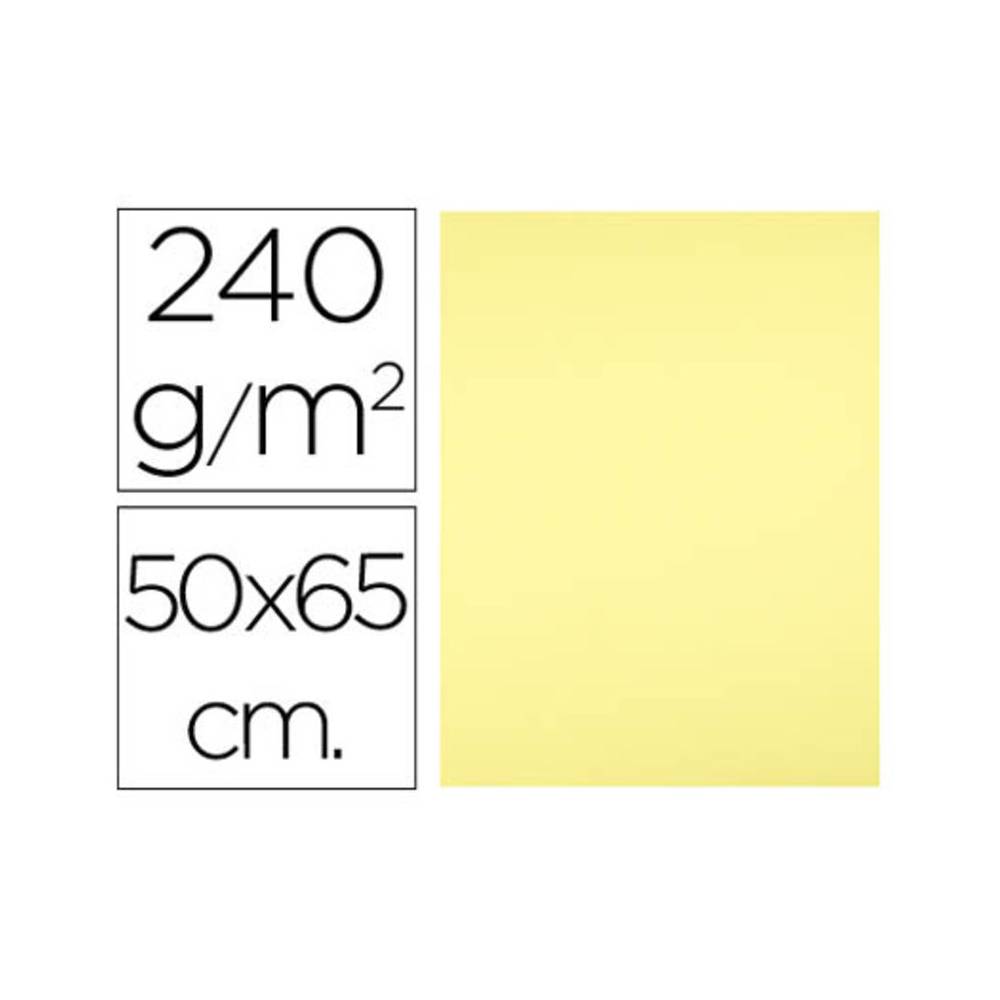 Cartulina liderpapel 50x65 cm 240g/m2 amarillo medio paquete de 25 unidades