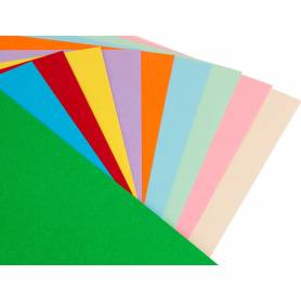 Papel color liderpapel a4 80g/m2 10 colores surtidos paquete de 100 hojas