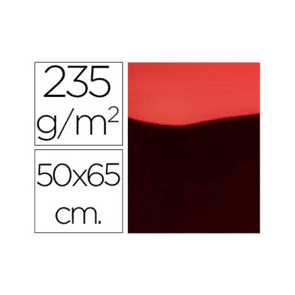 Cartulina liderpapel 50x65 cm 235g/m2 metalizada rojo