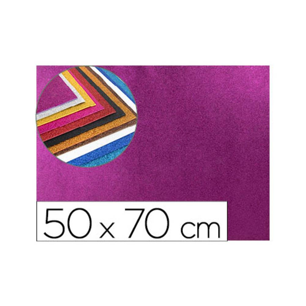 Goma eva con purpurina liderpapel 50x70cm 60g/m2 espesor 2mm violeta