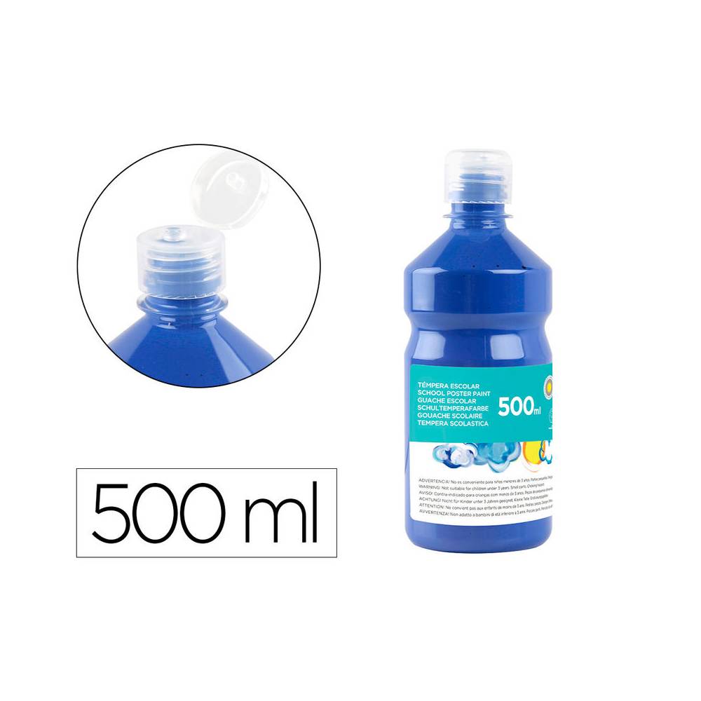 Tempera liquida liderpapel escolar 500 ml azul marino