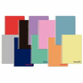 Cuaderno espiral liderpapel a4 wonder tapa plastico 80h 90gr cuadro 3mm con margen colores surtidos