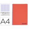Cuaderno espiral liderpapel a4 wonder tapa plastico 80h 90gr cuadro 4mm con margen color rojo - TH65
