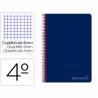 Cuaderno espiral liderpapel cuarto witty tapa dura 80h 75gr cuadro 4mm con margen color azul marino - BC82