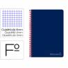 Cuaderno espiral liderpapel folio witty tapa dura 80h 75gr cuadro 4mm con margen color azul marino - BV02