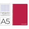 Cuaderno espiral liderpapel cuarto witty tapa dura 80h 75gr cuadro 4mm con margen color rojo - BC24