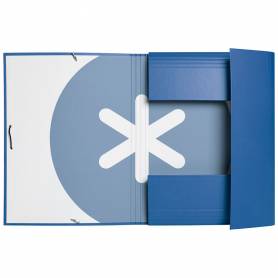 Carpeta liderpapel antartik gomas a4 3 solapas carton forrado trending color azul