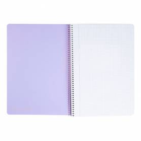 Cuaderno espiral liderpapel a4 wonder tapa plastico 80h 90gr cuadro 5mm con margen colores surtidos