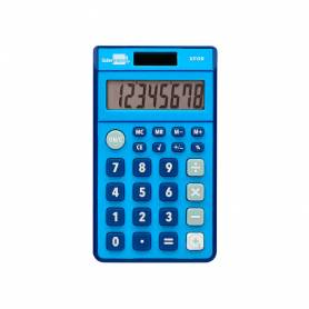 Calculadora liderpapel bolsillo xf09 8 digitos solar y pilas color azul 115x65x8 mm