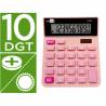Calculadora liderpapel sobremesa xf23 10 digitos solar y pilas color rosa 127x105x24 mm - XF23