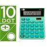 Calculadora liderpapel sobremesa xf24 10 digitos solar y pilas color verde 127x105x24 mm - XF24