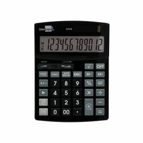 Calculadora liderpapel sobremesa xf29 12 digitos solar y pilas color negro 190x140x30 mm