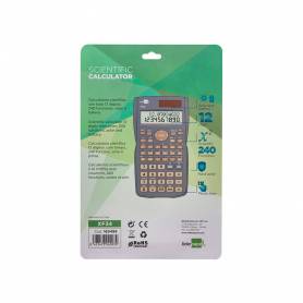 Calculadora liderpapel cientifica xf34 12 digitos 240 funciones con tapa solar y pilas color gris 156x85x20