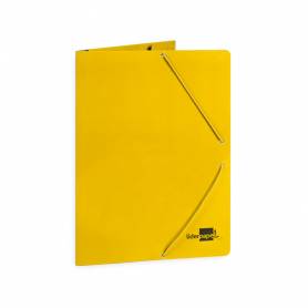 Carpeta liderpapel gomas folio 3 solapas carton plastificado color amarillo