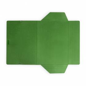 Carpeta liderpapel gomas folio 3 solapas carton plastificado color verde
