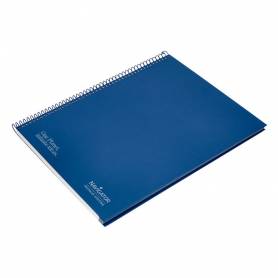 Cuaderno espiral navigator a4 micro tapa forrada 80h 80gr horizontal 1 banda color azul marino - NA24
