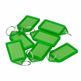 Llavero portaetiquetas q-connect premium color verde caja de 40 unidades - KF10482