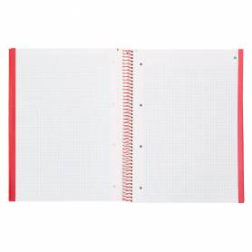 Cuaderno espiral navigator a4 tapa dura 80h 80gr cuadro 4mm con margen rojo - NA36