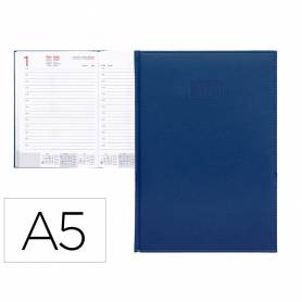 Agenda encuadernada liderpapel creta 15x21 cm 2024 dia pagina color azul papel 70 gr - 