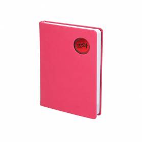 Agenda encuadernada liderpapel kilkis 15x21 cm 2024 dia pagina color rosa papel 70 gr - 