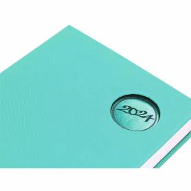 Agenda encuadernada liderpapel kilkis 8x15 cm 2024 semana vista color turquesa papel 70 gr - 