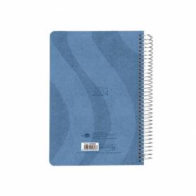 Agenda espiral liderpapel syros 15x21 cm 2024 dia pagina simple espiral color azul papel 60 gr catalan - 