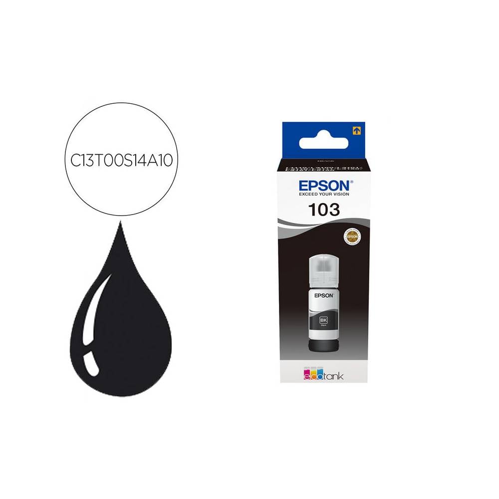 Tinta epson ecotank 103 l3110 3150 3151 5190 negro botella de 65 ml - C13T00S14A10