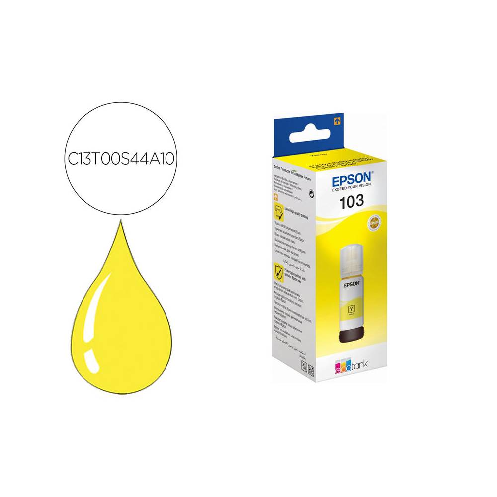 Tinta epson ecotank 103 l3110 3150 3151 5190 amarillo botella de 65 ml - C13T00S44A10