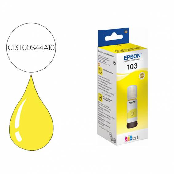 Tinta epson ecotank 103 l3110 3150 3151 5190 amarillo botella de 65 ml - C13T00S44A10