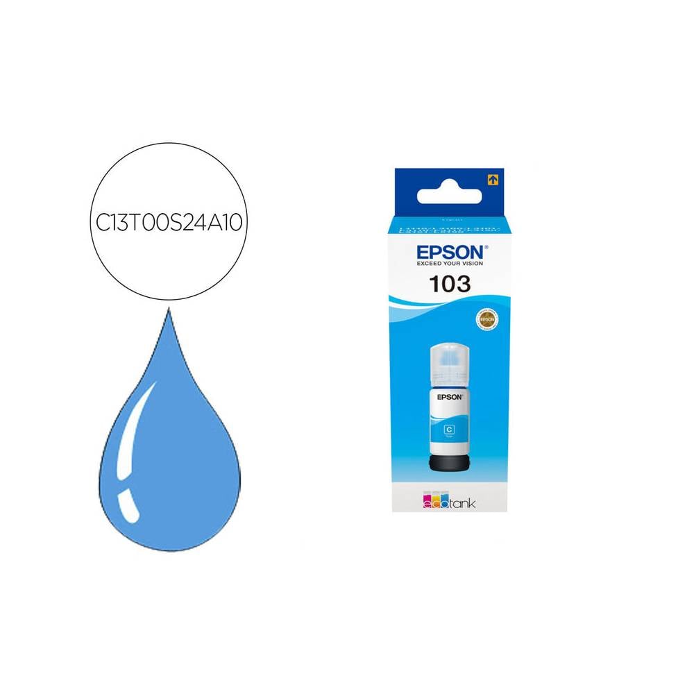 Tinta epson ecotank 103 l3110 3150 3151 5190 cian botella de 65 ml - C13T00S24A10