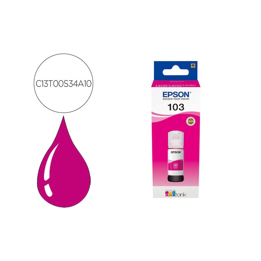 Tinta epson ecotank 103 l3110 3150 3151 5190 magenta botella de 65 ml - C13T00S34A10