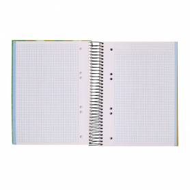 Cuaderno espiral liderpapel a5 micro multilider tapa forrada 140h 80 gr cuadro 5mm 5 bandas 6 taladros colores surtidodo - BJ54